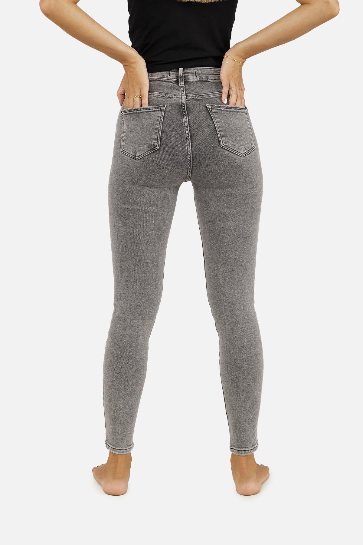 Джинсы женские slim р. 52 Серый (SKT001013235) - фото 4