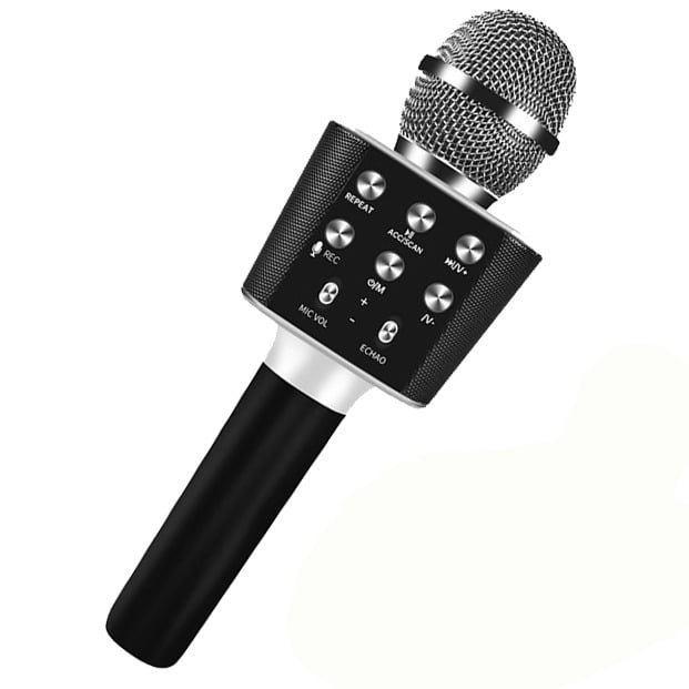 Микрофон для караоке Wster WS-1688 беспроводной с Bluetooth и стерео колонкой Черный (AR004011)