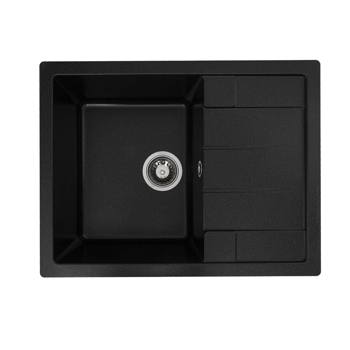 Мойка для кухни гранитная Platinum Intenso 65x50 см Черный/Золотой (3938)