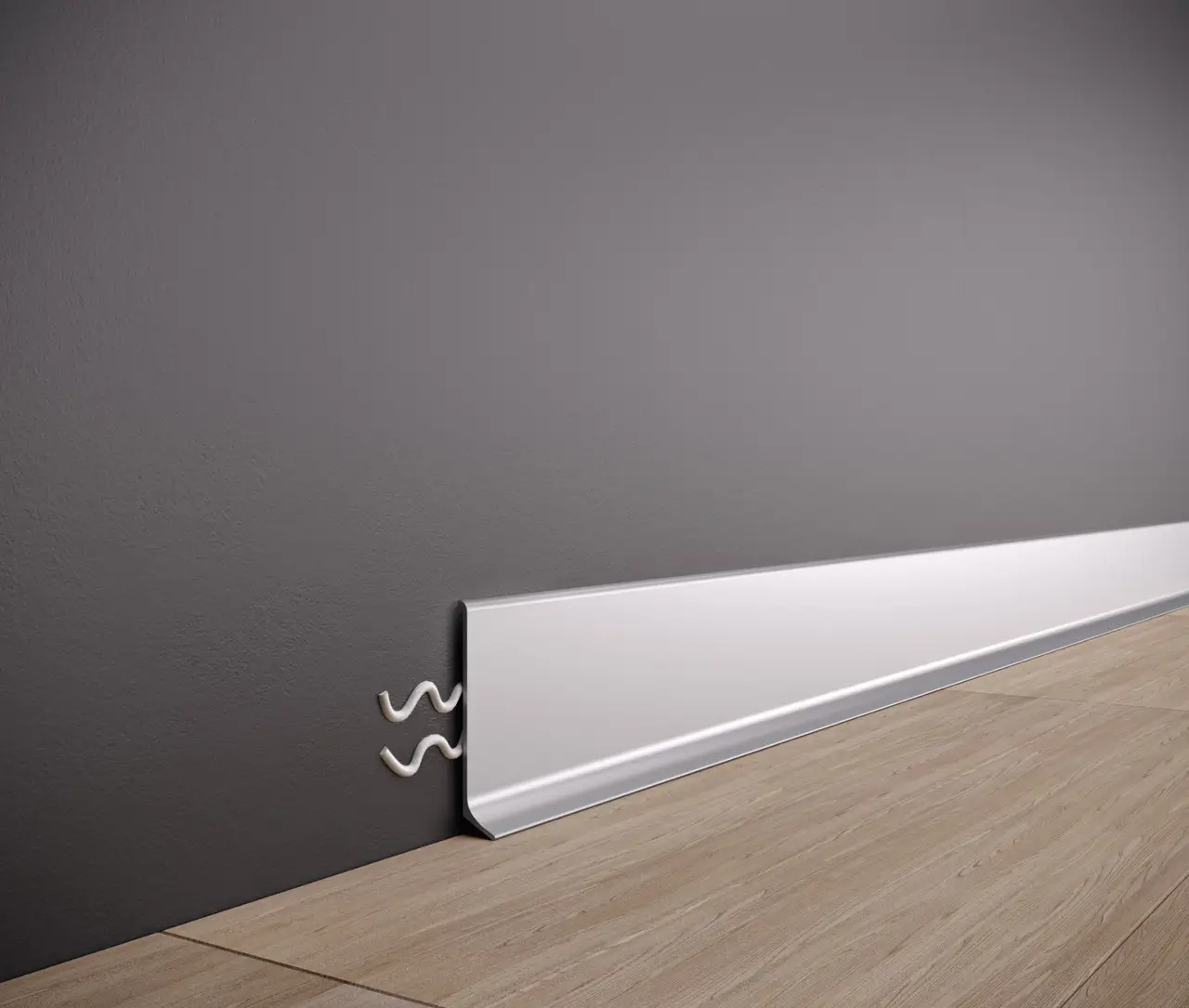 Плинтус алюминиевый накладной SVP-60S 60x11x2600 мм Серебро (25549936) - фото 1 Плинтус алюминиевый накладной SVP-60S 60x11x2600 мм Серебро (25549936) - фото 1