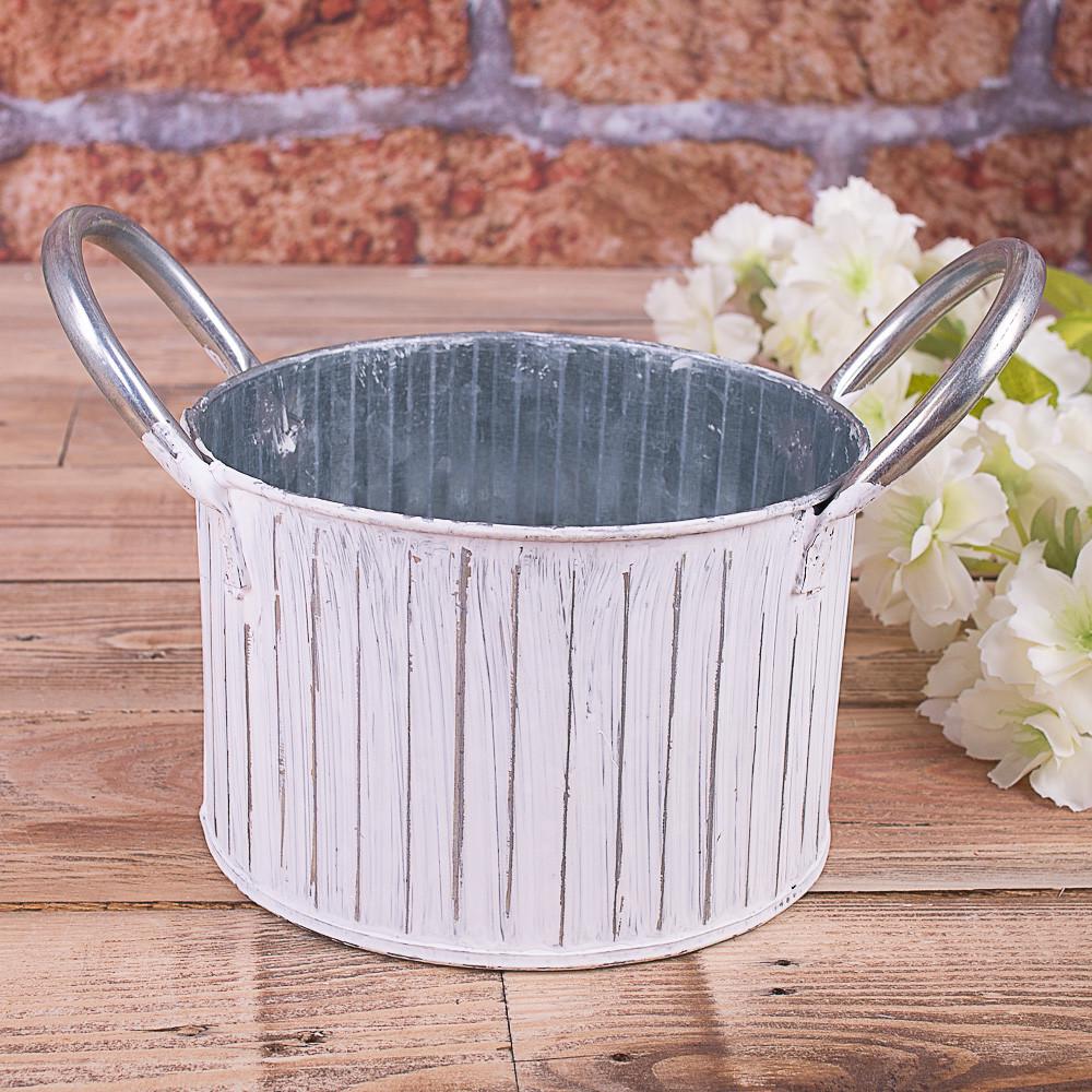 Металлическое кашпо Полоска маленькое (4016)