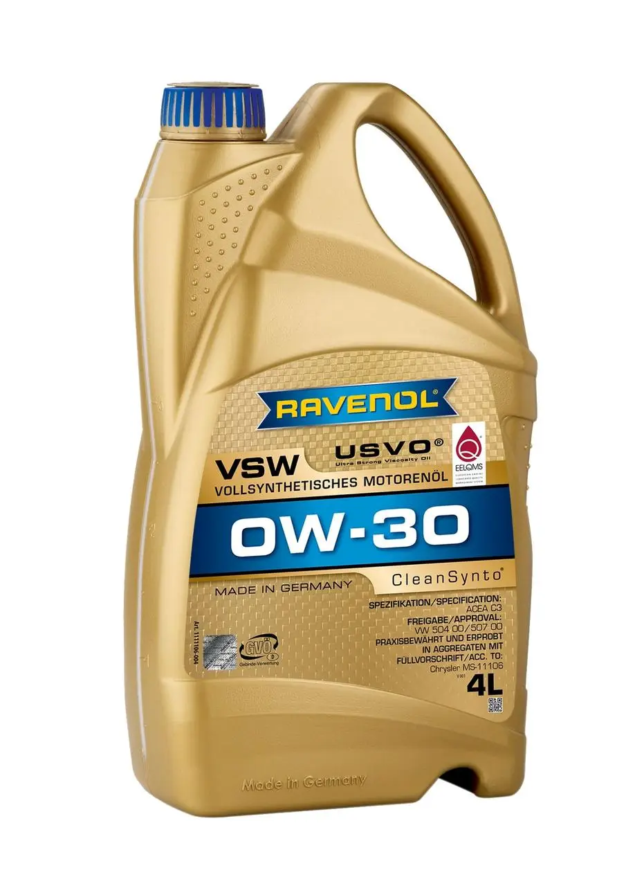 Моторне мастило RAVENOL 0W-30 VSW Fullsynth PAO SN/С3 VW 504/507 5 л (1111106-005)