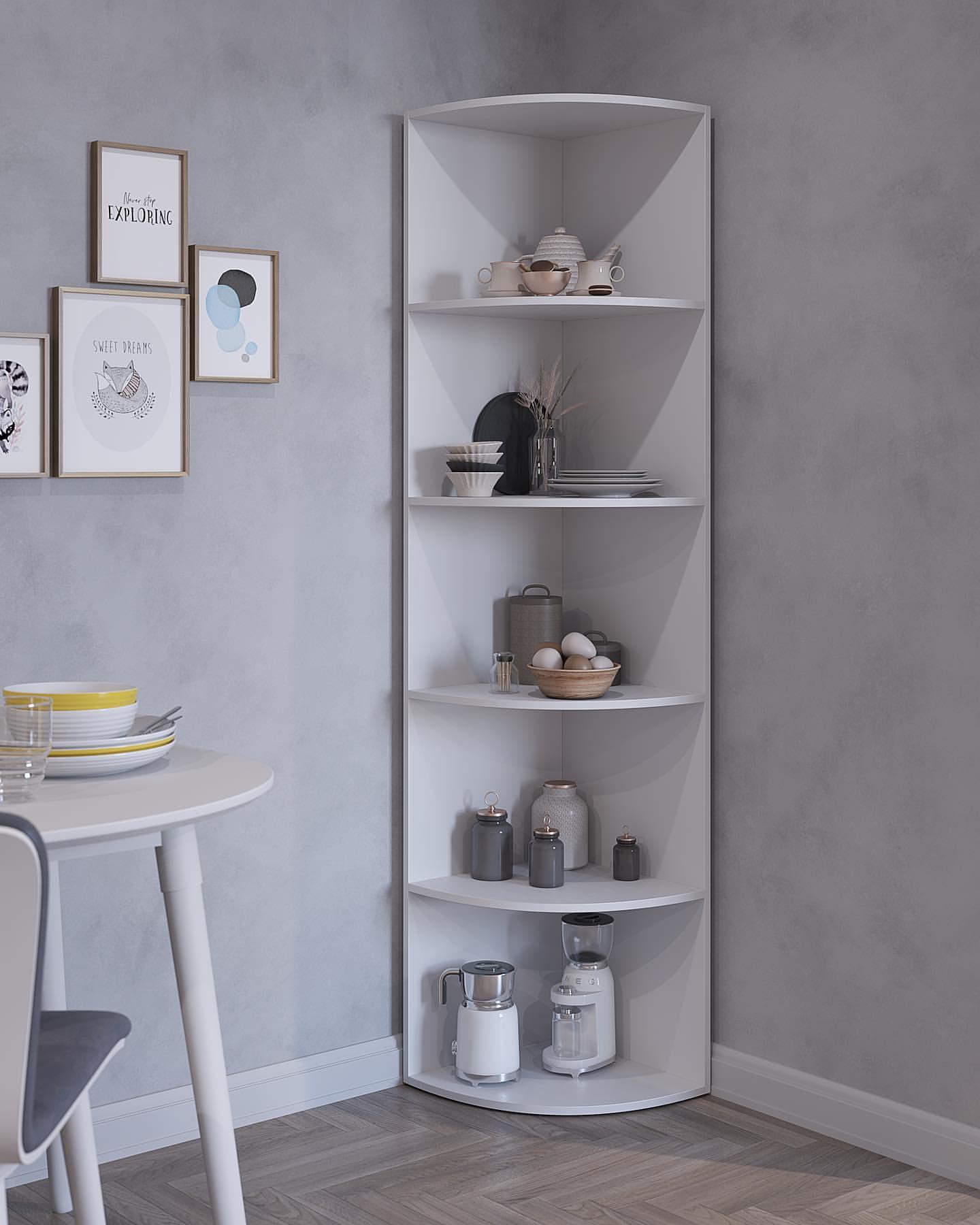 Система зберігання СТ-22 кутова з 5 полицями Білий