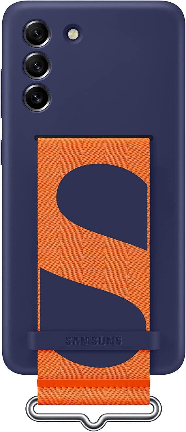Захищений чохол Samsung Galaxy S21 FE 5G Silicone Cover With Strap SM-G990 Blue Синій