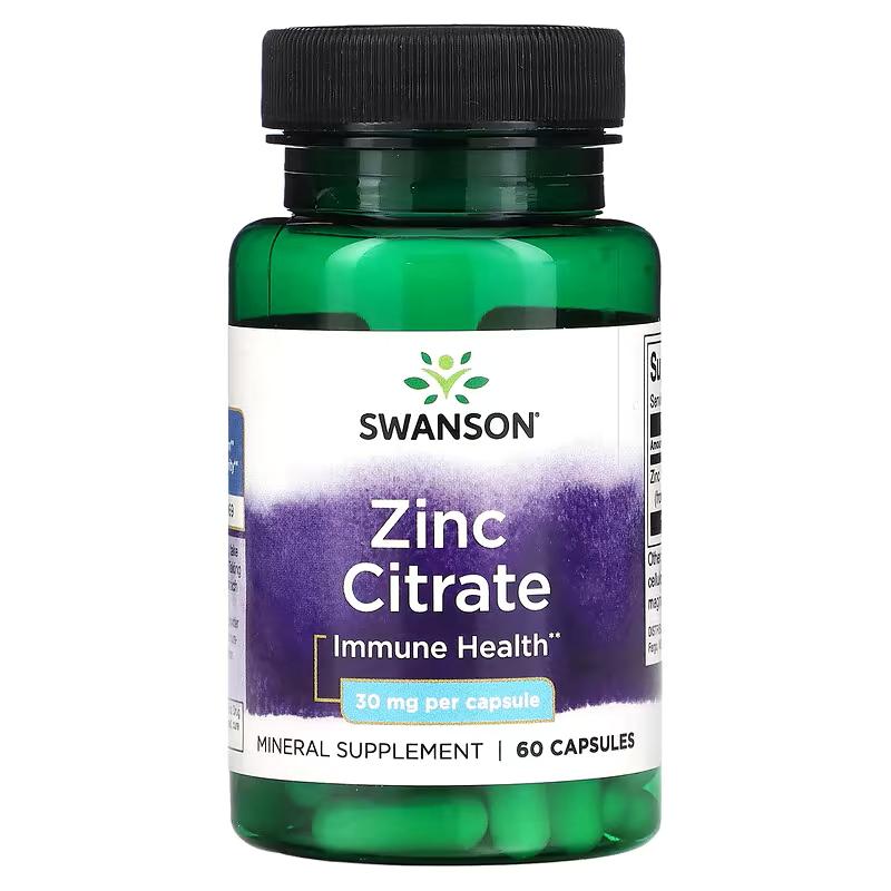 Цинк цитрат Swanson Zinc Citrate 30 мг 60 кап.