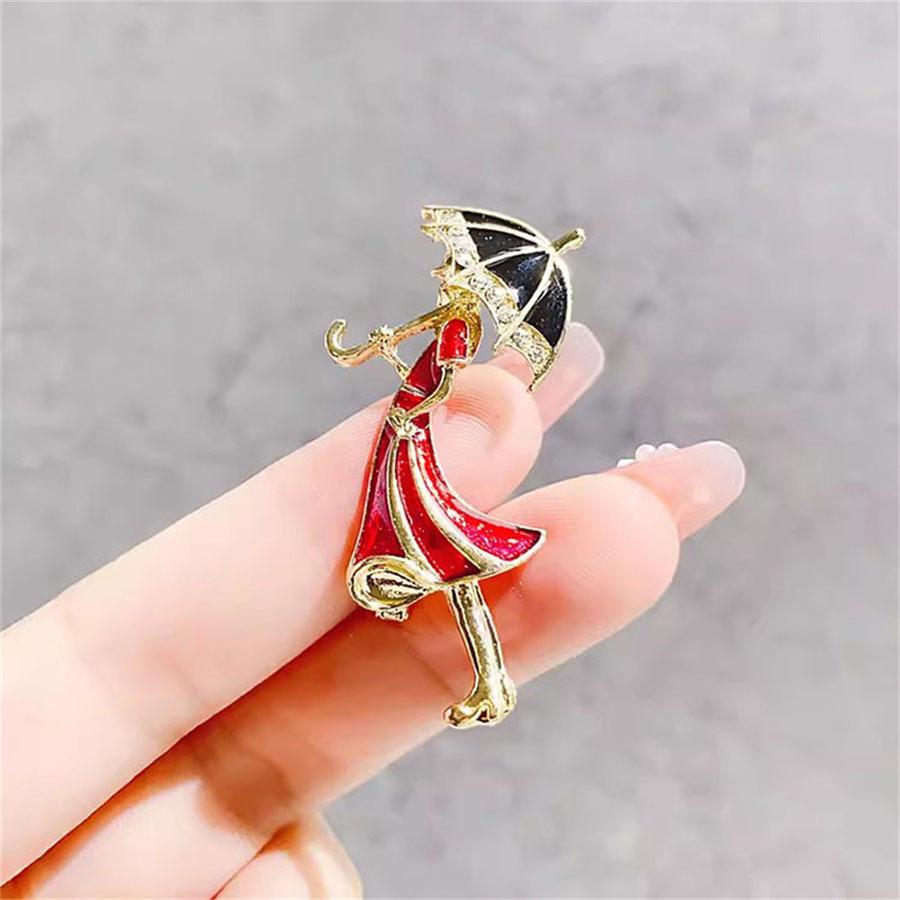 Брошка Леді з парасолькою 50x28 мм 10,6 г (494693382) - фото 2 Брошка Леді з парасолькою 50x28 мм 10,6 г (494693382) - фото 2