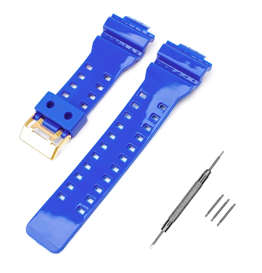 Ремінець для Casio G-Shock GA-100/110/120 Blue-Glossy GD (4046) Ремінець для Casio G-Shock GA-100/110/120 Blue-Glossy GD (4046)