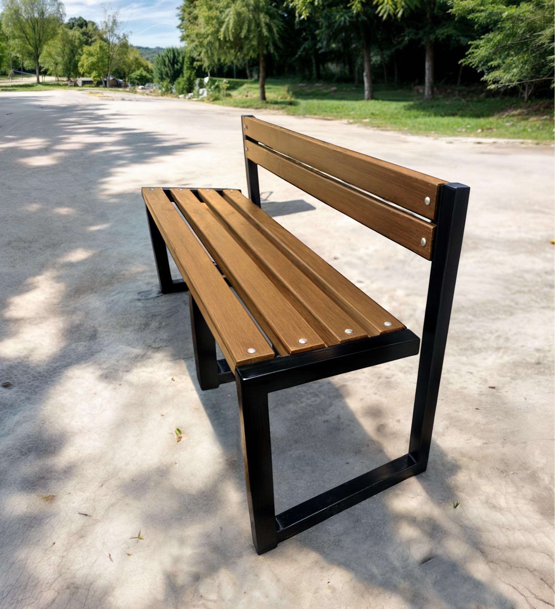 Скамейка садовая ТОБІ ШО Лофт Бенч со спинкой без подлокотников 2,2 м Дуб (25589122) - фото 3