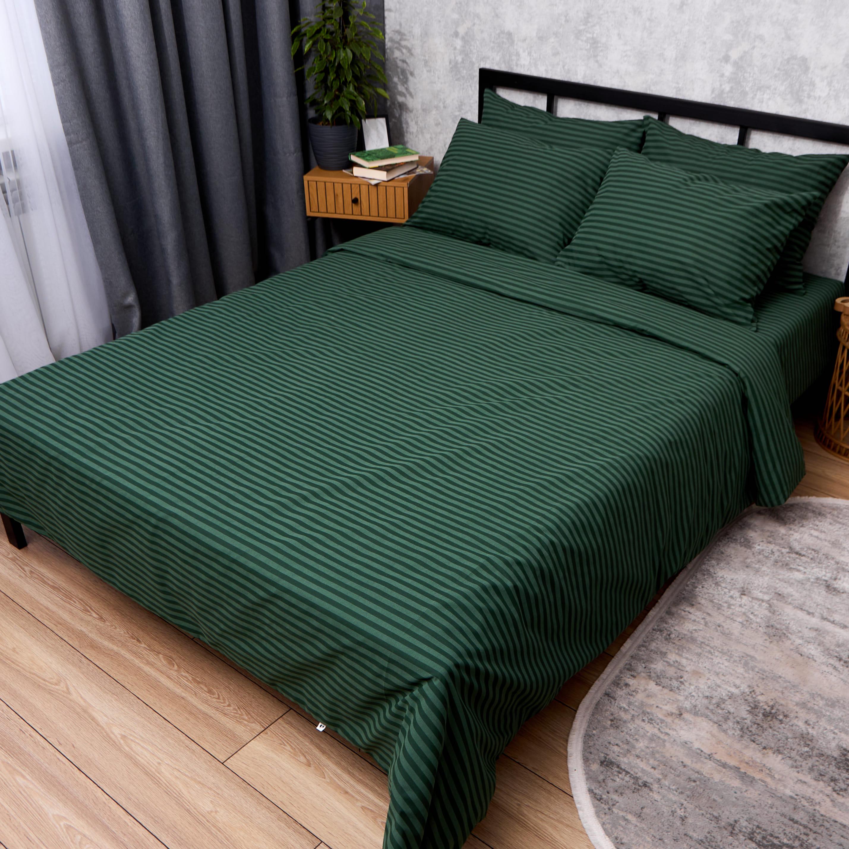 Комплект постельного белья Moon&Star Бязь Gold Люкс Green Luxe евро 200х220 см наволочки 2 шт. 70х70 см (MS-820014047)