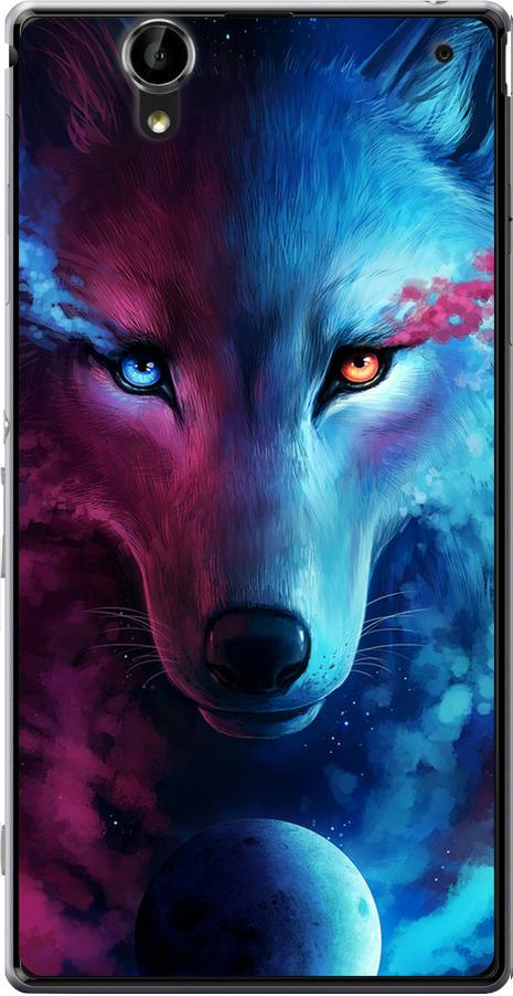 Чехол на Sony Xperia T2 Ultra Dual D5322 Арт-волк (3999u-92-42517)
