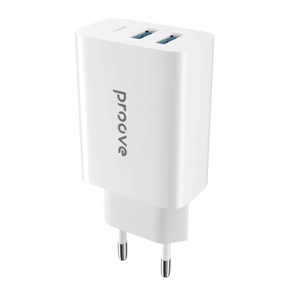 Зарядний пристрій Proove Rapid 30W 2 USB+Type-C White