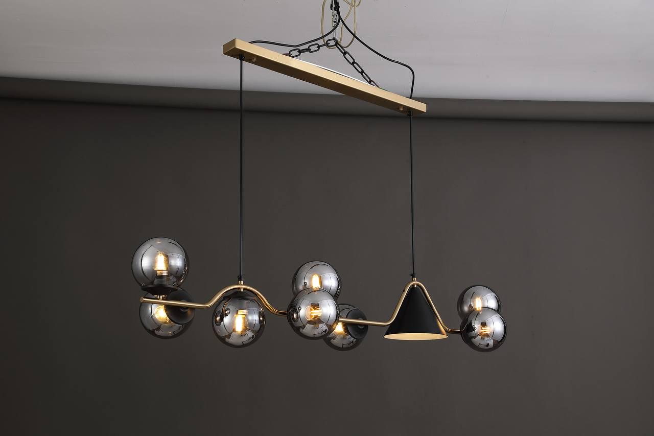 Подвесная люстра Valeso gld-23938/8+1 Черно-золотой (21782393) - фото 2 Подвесная люстра Valeso gld-23938/8+1 Черно-золотой (21782393) - фото 2