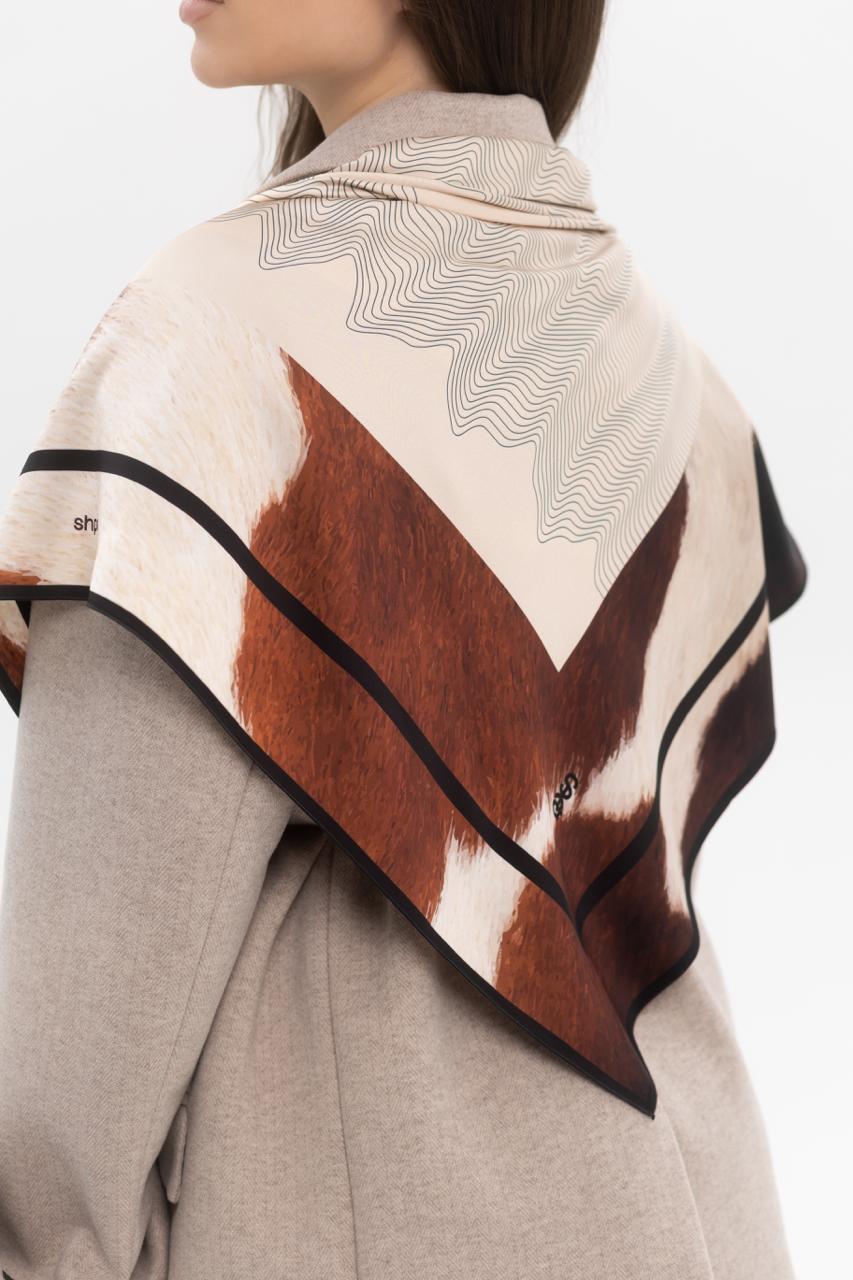 Платок Коровка шелковый односторонняя печать 55х55 см (27553288) - фото 7 Платок Коровка шелковый односторонняя печать 55х55 см (27553288) - фото 7