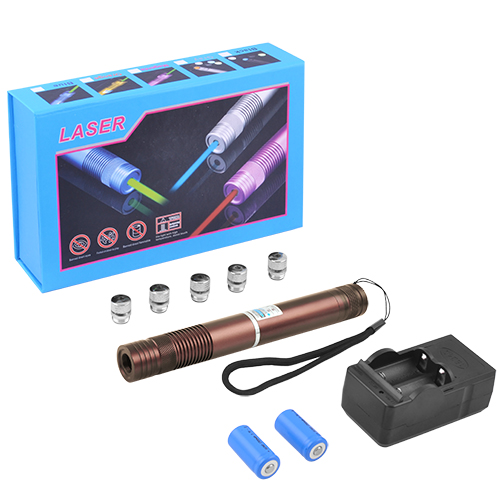 Фонарь-лазер с синим лучом YX-B008 с 5 насадками (YX-B008)