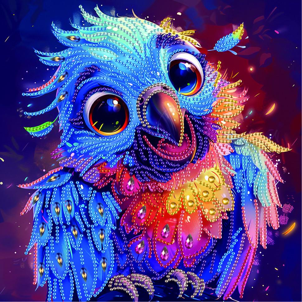 Алмазна мозаїка Brushme Веселий папуга 25x25 см (BH038) Алмазна мозаїка Brushme Веселий папуга 25x25 см (BH038)