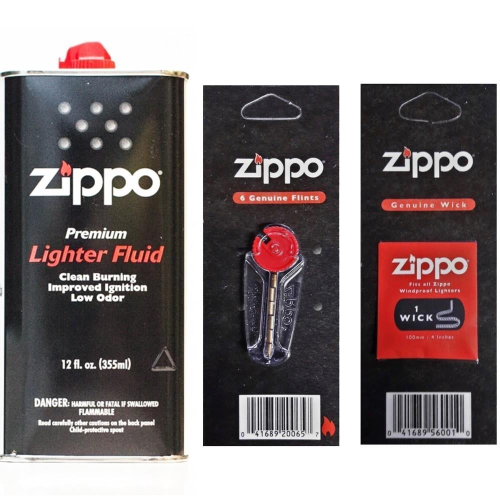 Комплект ZIPPO бензин 355 мл 3165/кремни 2406/фитиль 2425