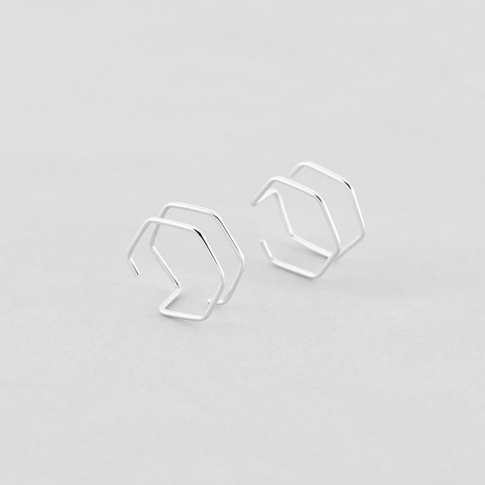 Серебряные серьги Minimal Мегаполис (7661)