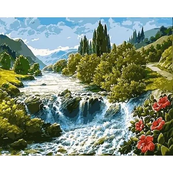 Алмазная мозаика ColorArt Красивый водопад 40х50 см (SP081)