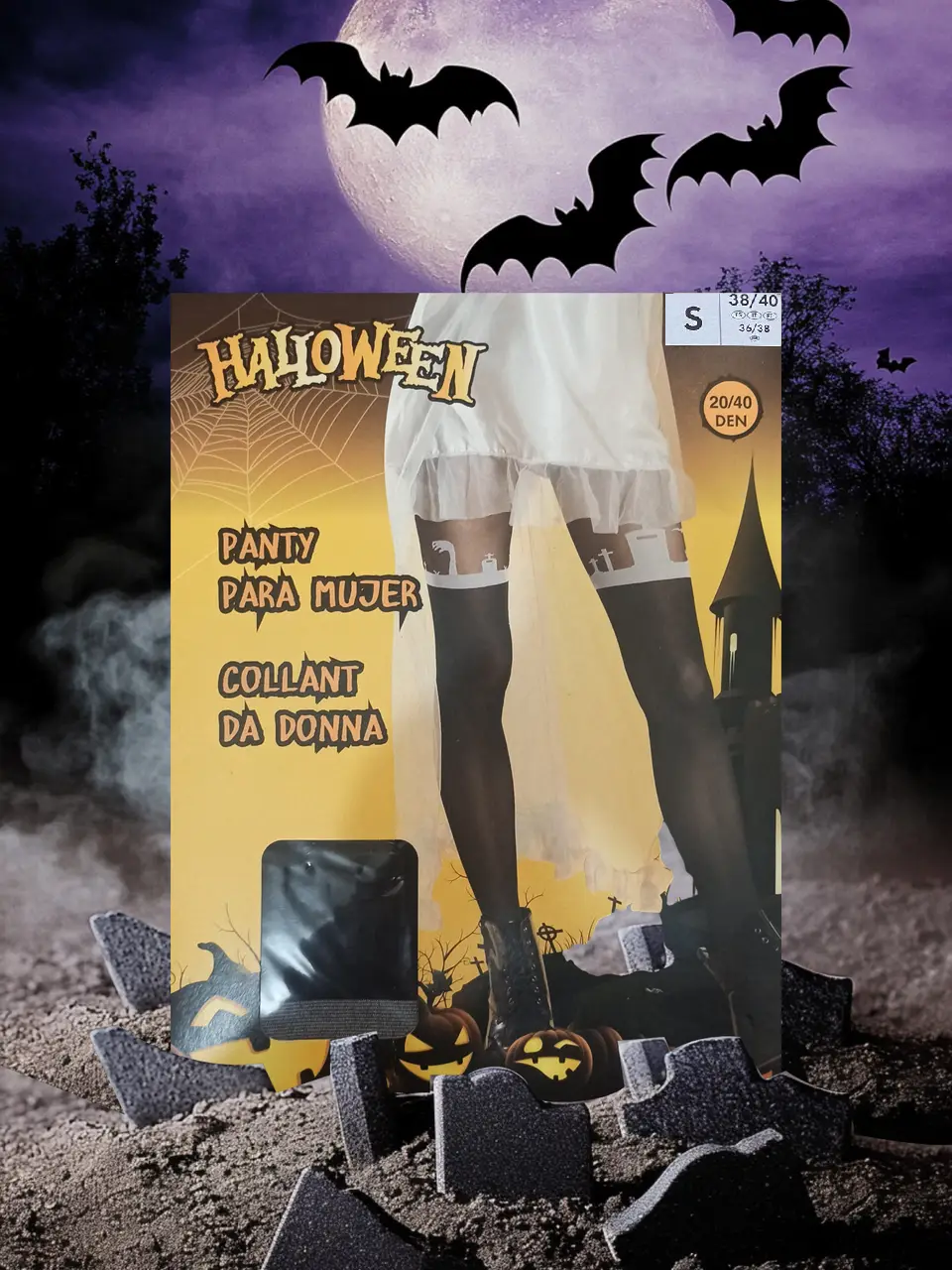 Колготки Кладбище на Хэллоуин 20\40 den S р. 38-40 Черный (L0532) - фото 2