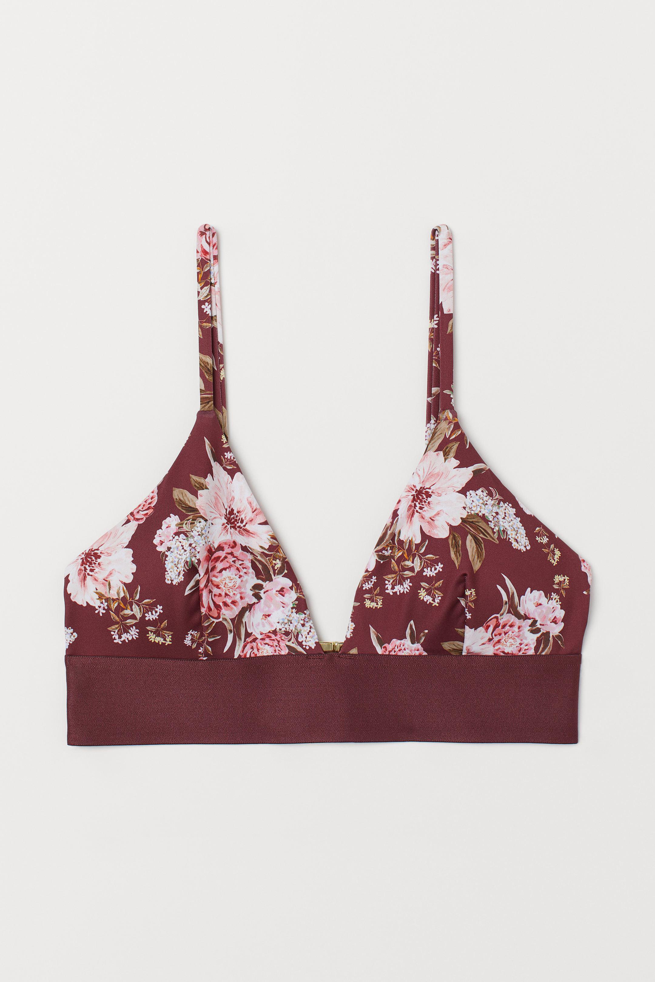 Лиф купальный Цветы р. 36 Бордовый (7582660RP5)