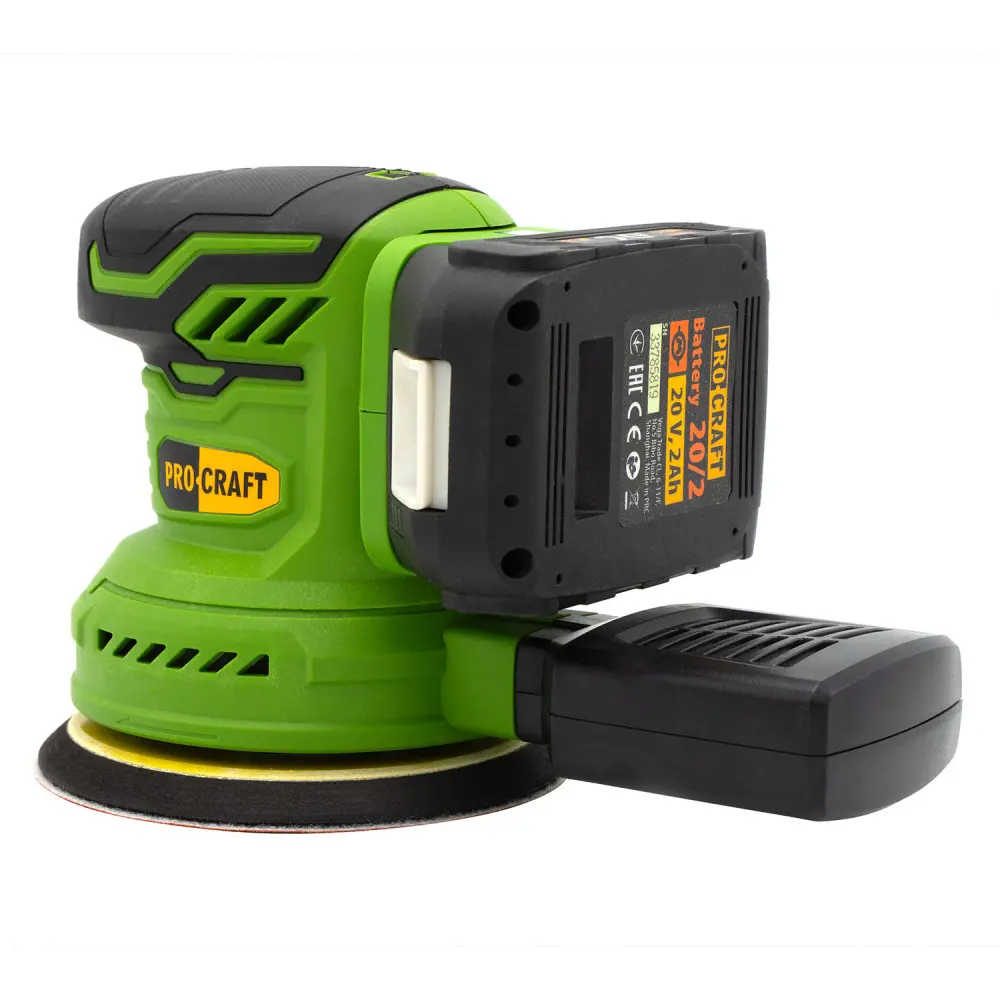 Шлифмашина эксцентриковая бесщеточная Аккумуляторная ProCraft PX20BL без аккумулятора и без зарядного устройств - фото 7 Шлифмашина эксцентриковая бесщеточная Аккумуляторная ProCraft PX20BL без аккумулятора и без зарядного устройств - фото 7