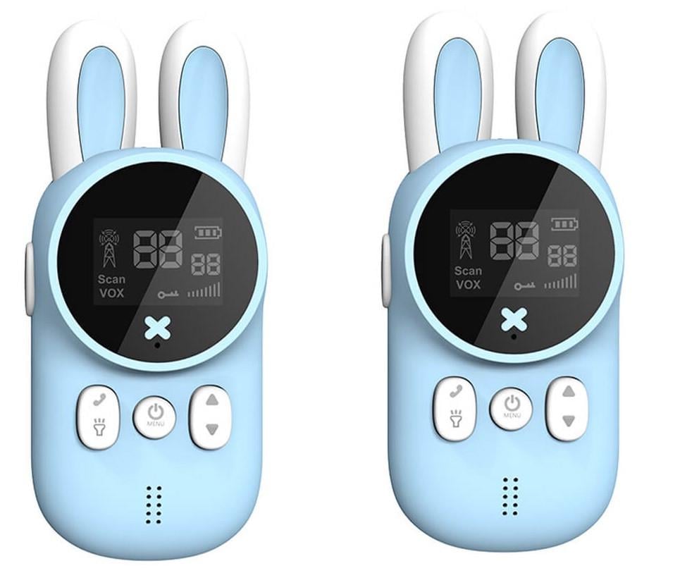 Рации детские на батарейках Children’s Rabbit Walkie Talkie с фонариком Blue - фото 1