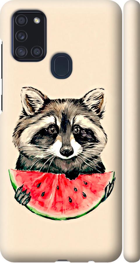 Чехол на Samsung Galaxy A21s A217F Енотик с арбузом (4605m-1943-42517)