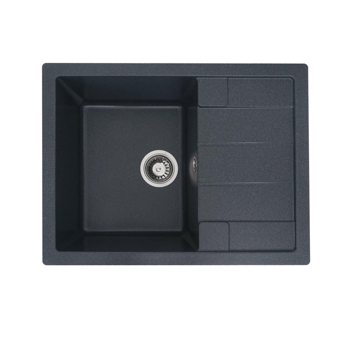 Мойка для кухни гранитная врезная Valeso Intenso прямоугольная 650x500 мм Антрацит матовый (SP000046808)