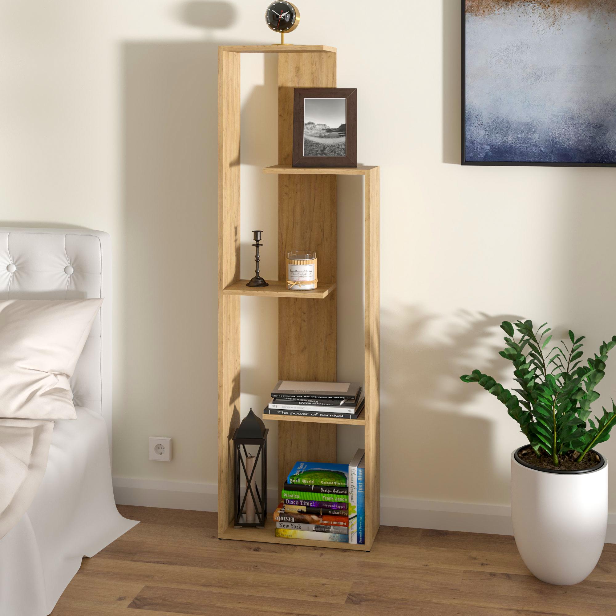 Стеллаж для книг и декора FH-Odense 500х1600х200 мм Дуб Крафт Золотой