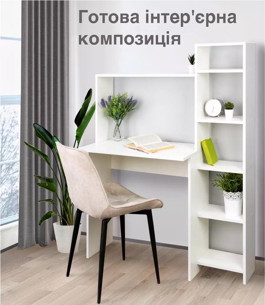 Стіл комп'ютерний Klick-System 2в1 стіл-стелаж СЛ-79 Білий (СЛ-79-Бл) - фото 5