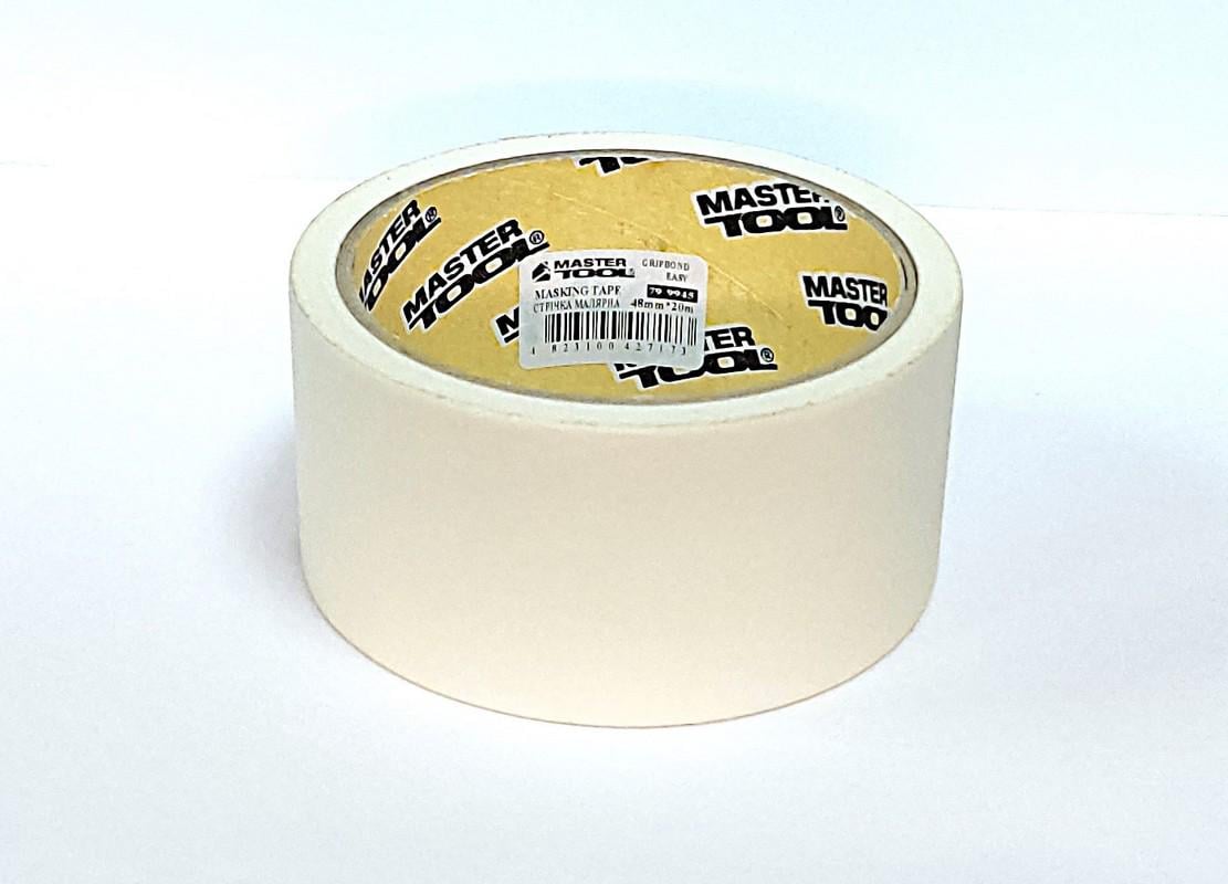 Лента малярная универсальная MasterTool GripBond Easy 48 мм х20 м Белый (79-9945) Лента малярная универсальная MasterTool GripBond Easy 48 мм х20 м Белый (79-9945)