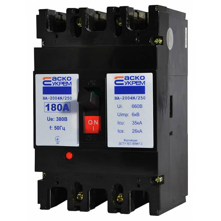 Автоматичний вимикач АСКО-УКРЕМ ВА-2004N/250 180А 3 полюси (2348868383)