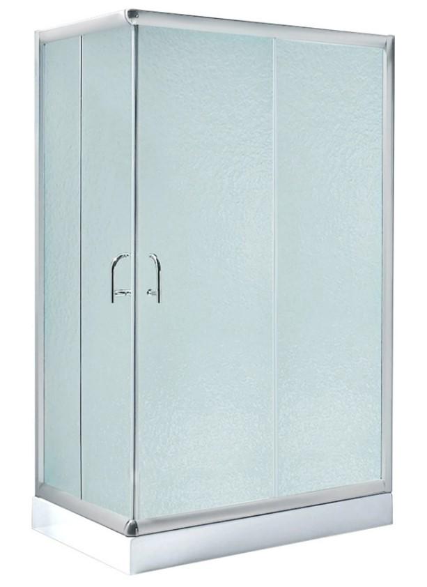 Душова кабіна прямокутна Lidz Wawel SC100x80.SAT.LOW.FR скло Frost 5 мм з душовим піддоном Kapielka ST 100x80x14 см (64619)