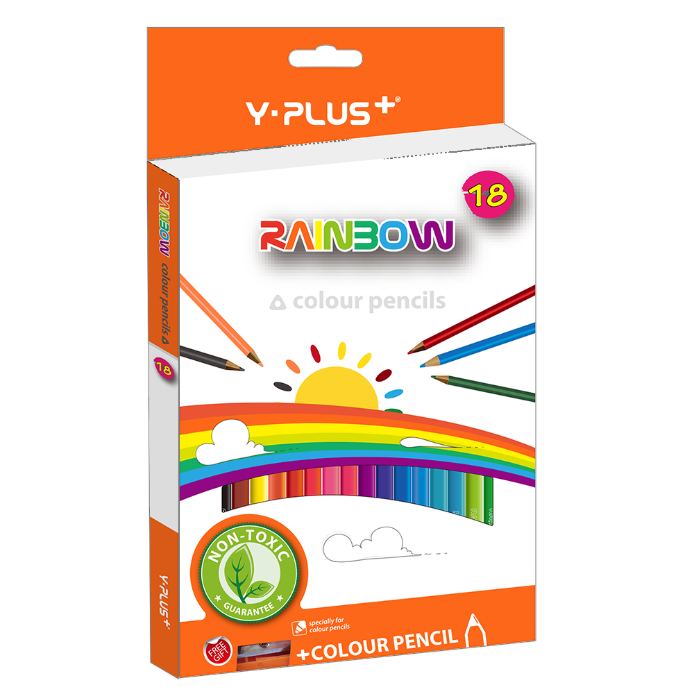 Олівці Y-Plus RAINBOW зі стругалкою 18 кольорів (PC110440)