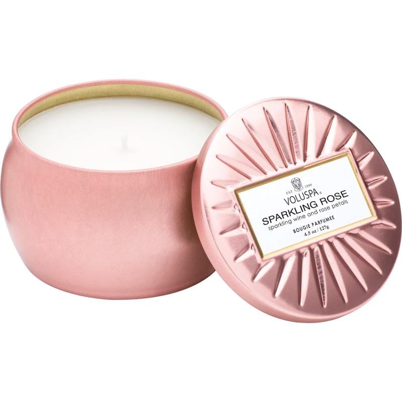 Свеча ароматическая Voluspa Vermeil Sparkling Rose 127 г металлическая шкатулка (111000714)