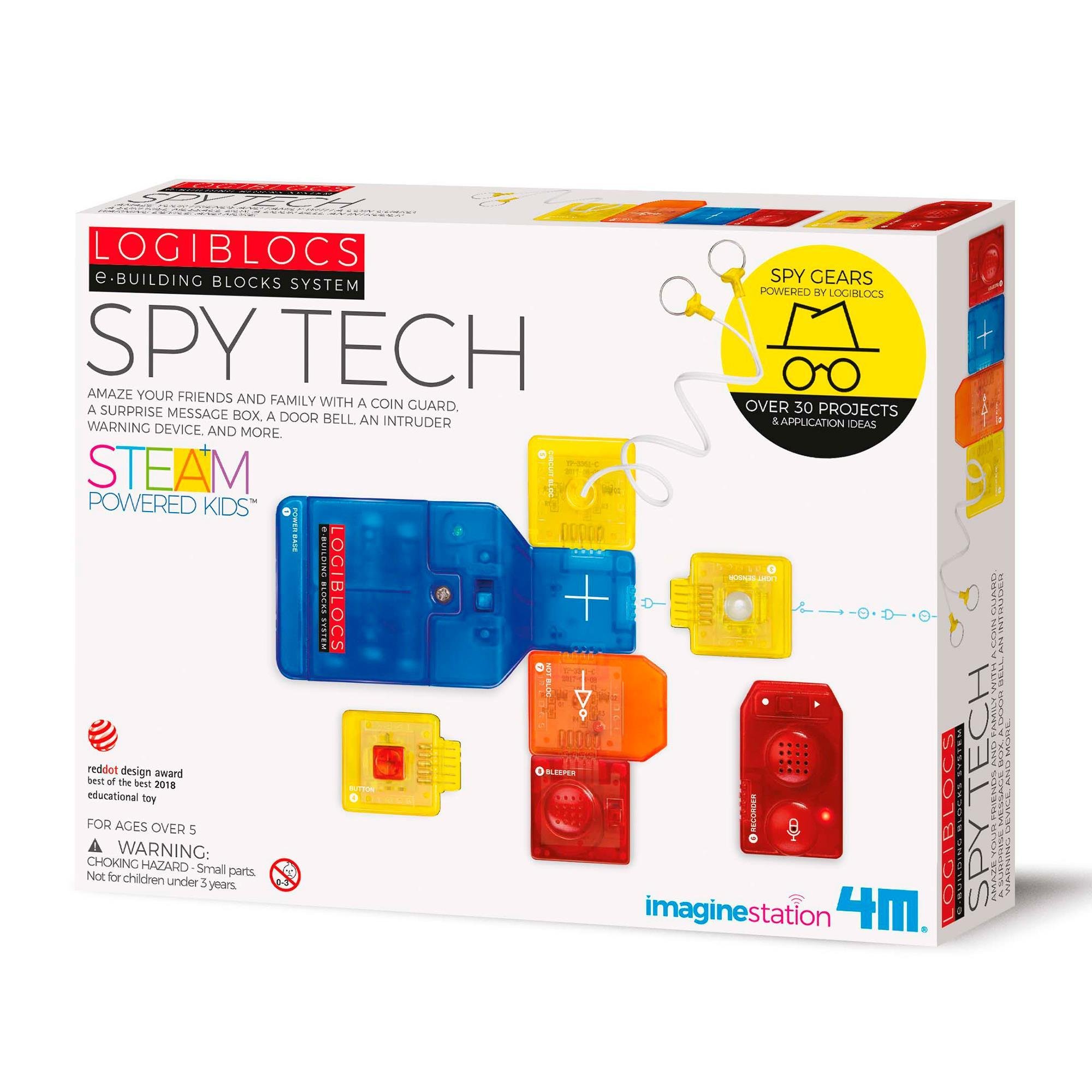 Конструктор електронний 4M Logiblocs Шпигунські гаджети 7 модулів 30 проектів (00-06805)