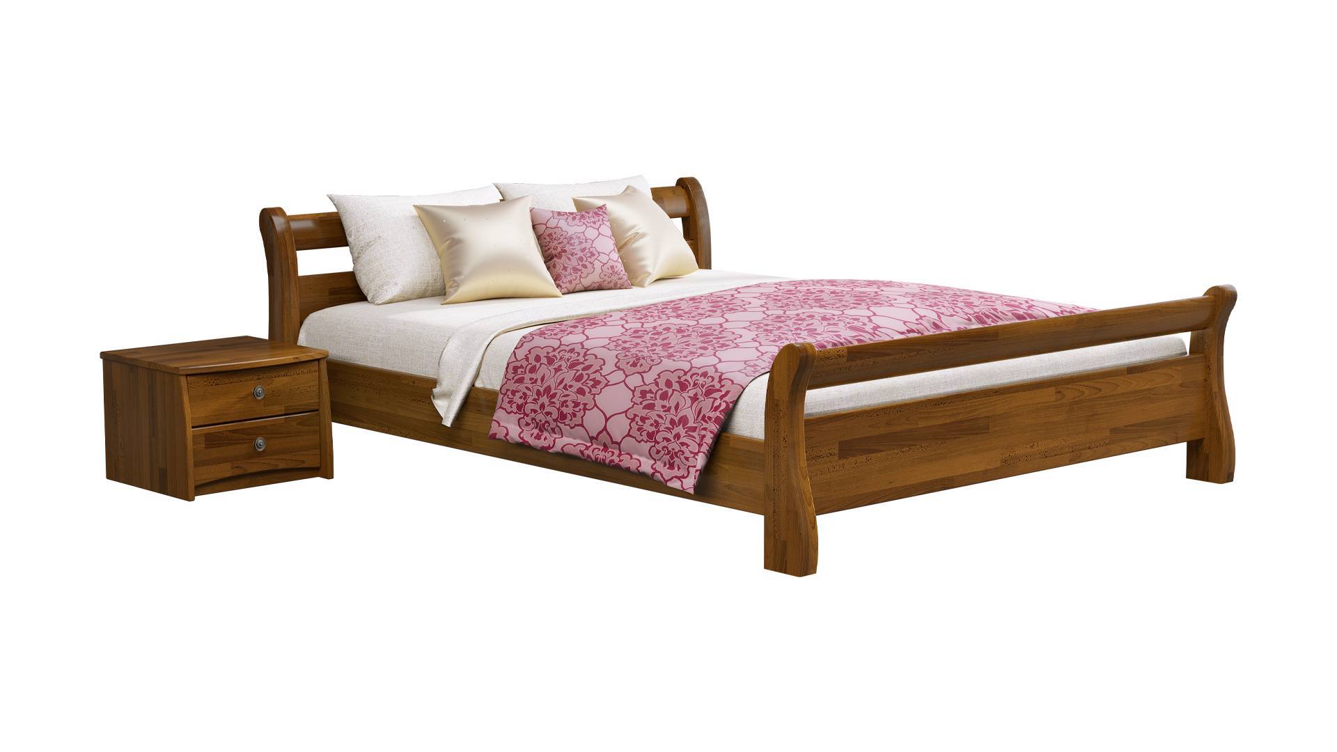 Кровать деревянная Estella Диана Щит 2Л4 180х200 см Светлый орех (7201041027)