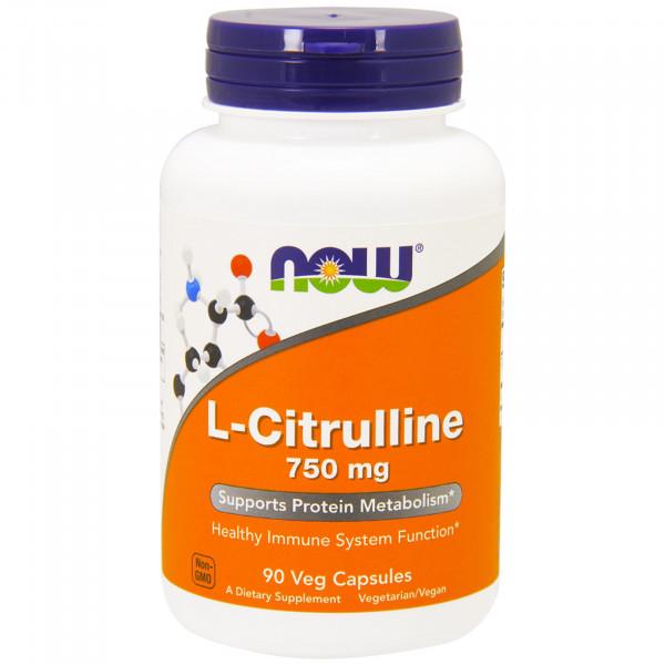 Цитрулін NOW Foods L-Citrulline 750 mg 90 Veg Caps - фото 1