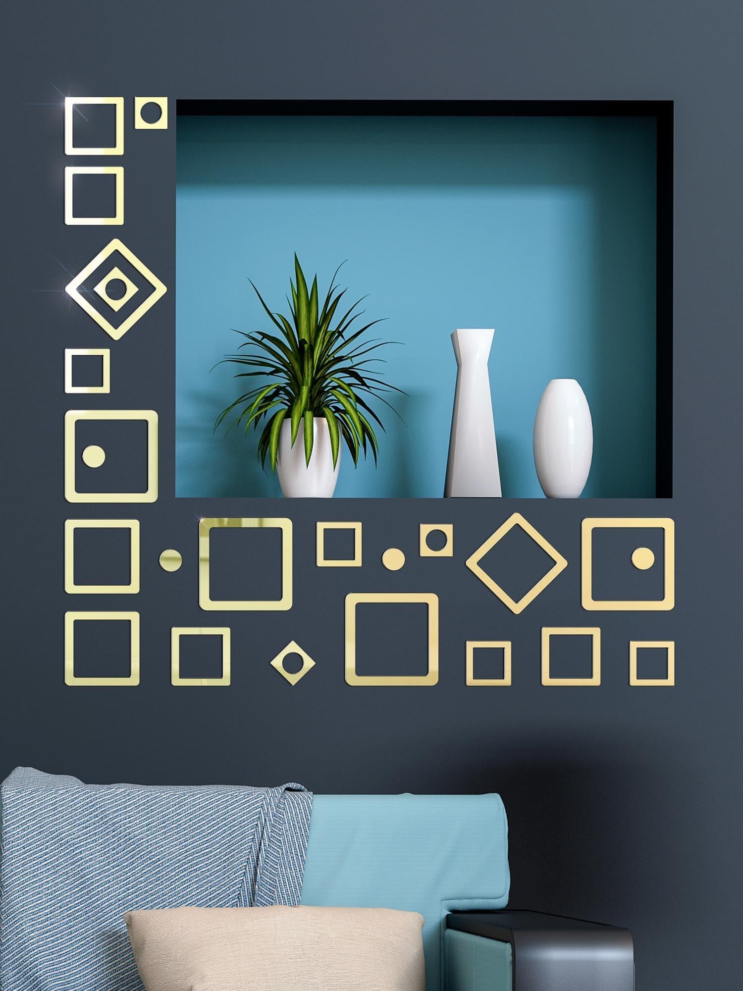 Наклейка интерьерная зеркальная Мини-Каре на стену 24 шт. Золотой (21994185)