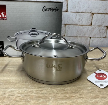 Каструля-сотейник OMS 2070-L-4.1 з нержавіючої сталі з кришкою/для газу та індукції 4,1 л - фото 5 Каструля-сотейник OMS 2070-L-4.1 з нержавіючої сталі з кришкою/для газу та індукції 4,1 л - фото 5