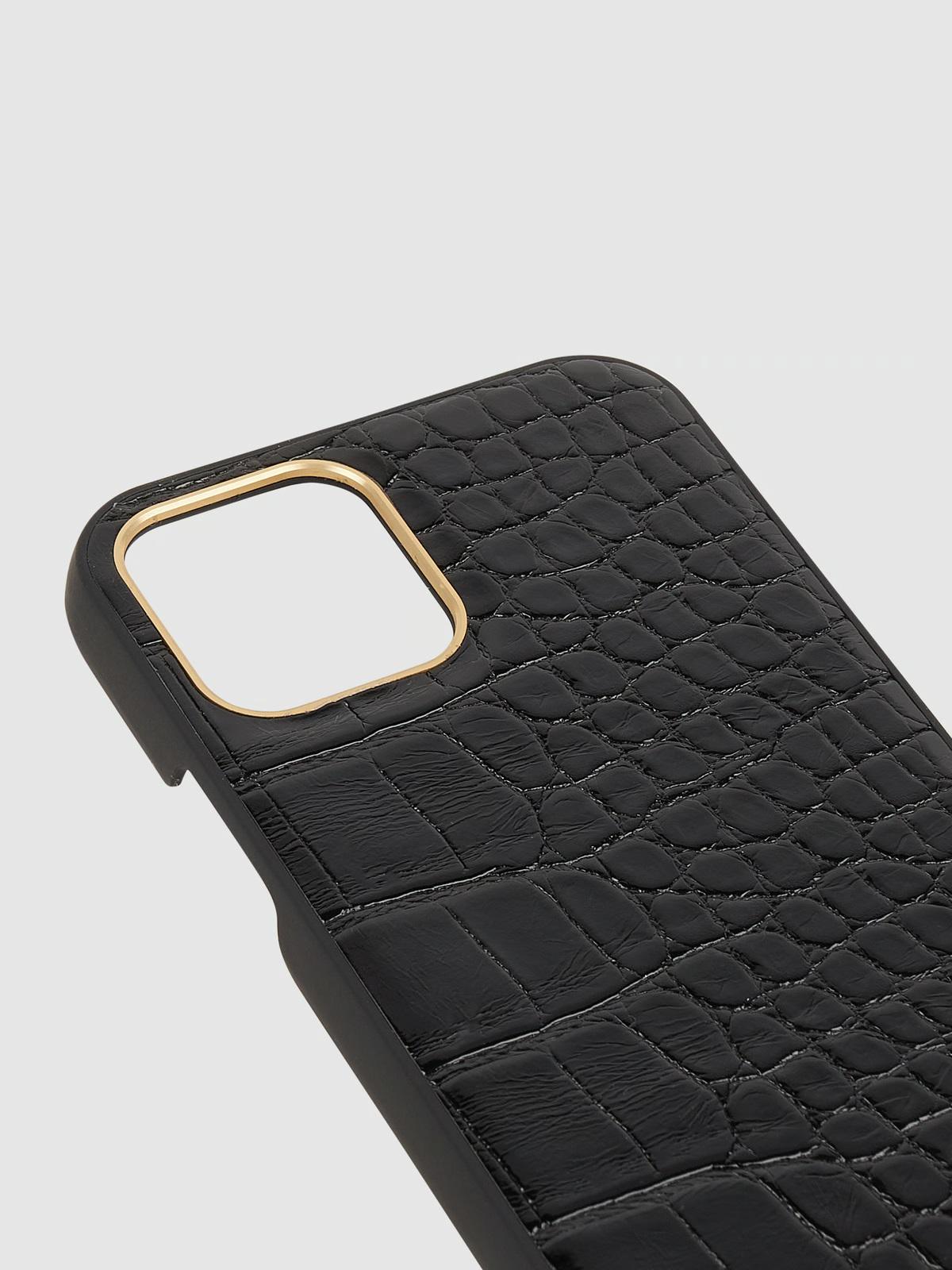 Чохол протиударний iDeal of Sweden Atelier IDACSS22-2061-236 для Iphone 12/12 Pro Neo Noir Croco (12089461) - фото 3