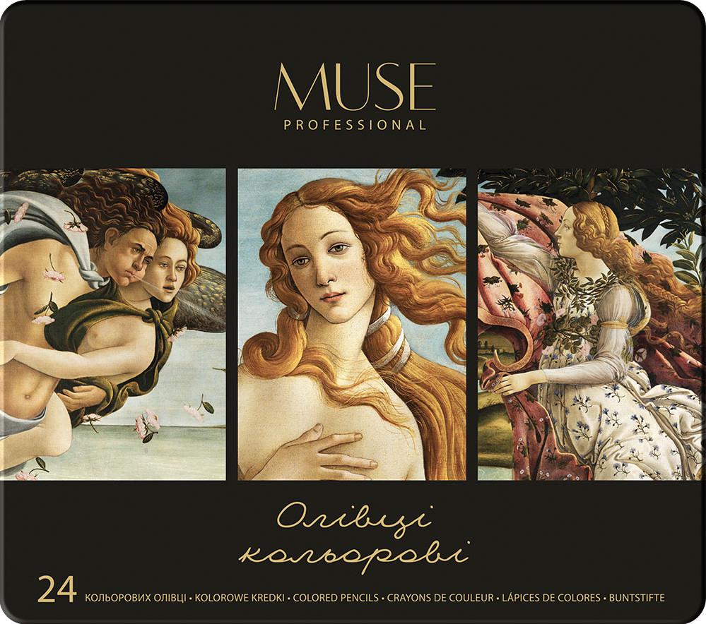 Карандаши цветные круглые Muse 24 цвета