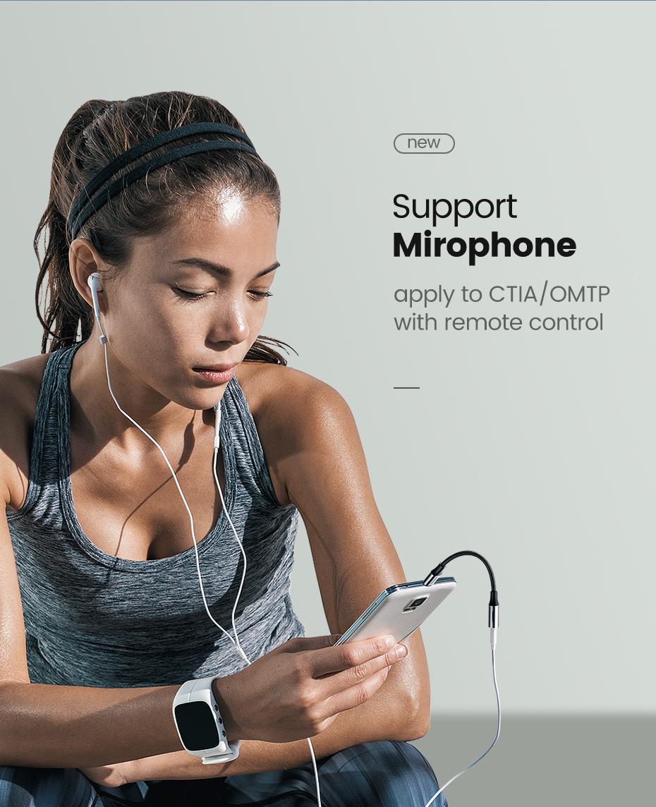 Переходник для наушников UGREEN Type-C-3.5 мм minijack Аудио AUX на USB-C 0,12 м Черный (30632) - фото 6