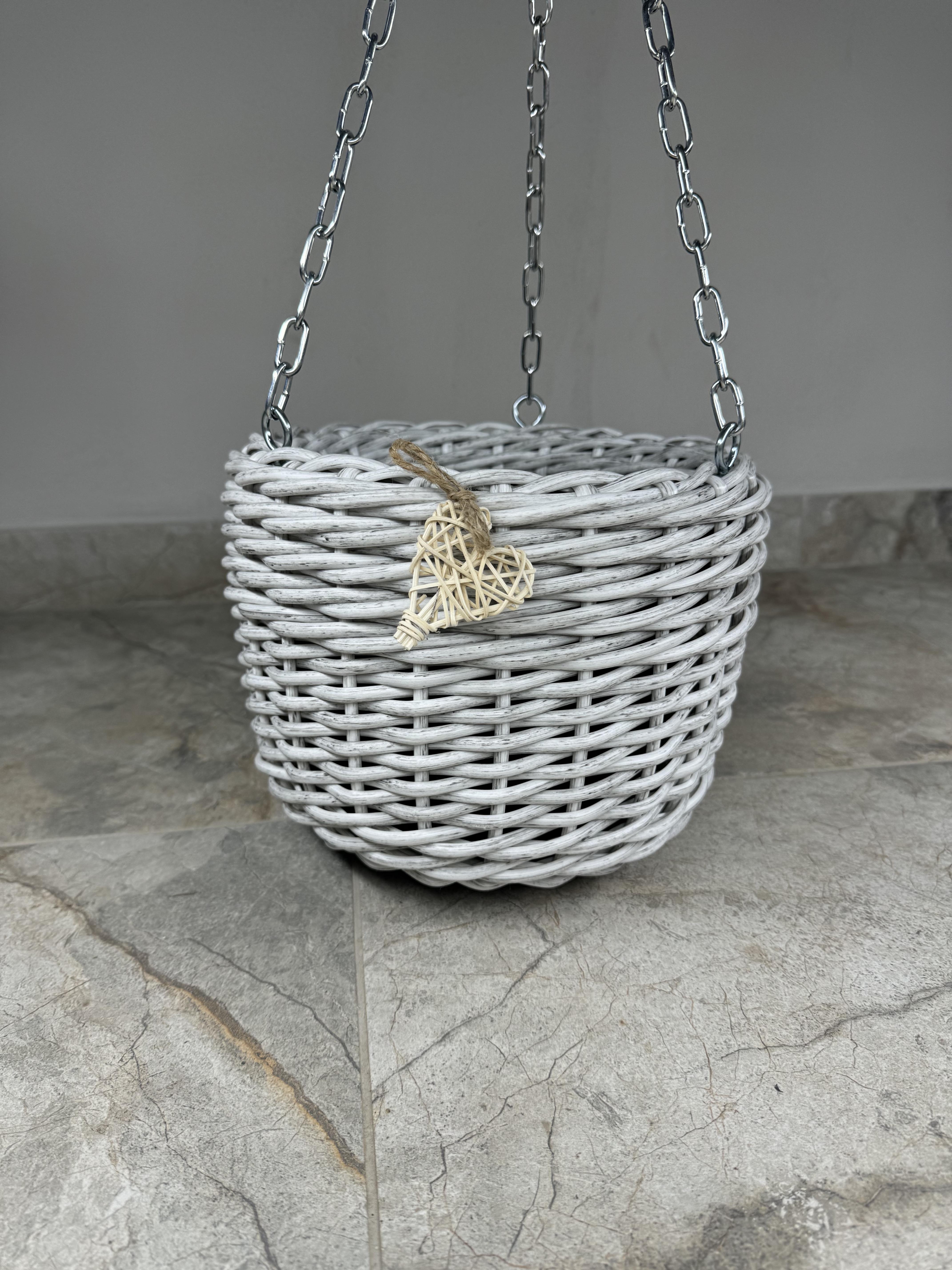 Кашпо подвесное из искусственного ротанга ручной работы 5 л Белая береза (327409) - фото 2 Кашпо подвесное из искусственного ротанга ручной работы 5 л Белая береза (327409) - фото 2