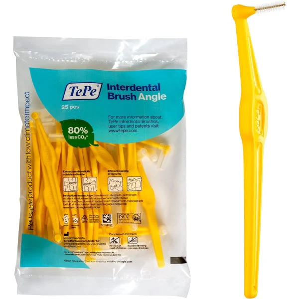 Ершики межзубные угловые TePe Angle 0,7 мм 25 шт. Желтый (107283)