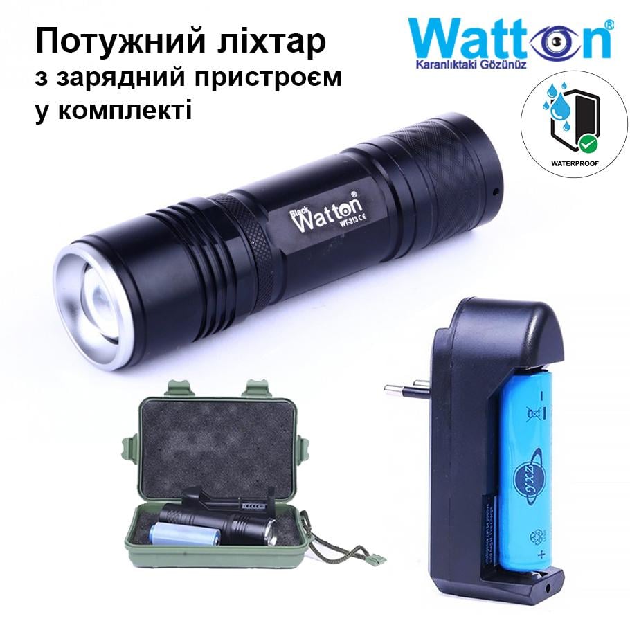 Ліхтар акумуляторний Watton WT-313 150-200 м - фото 5
