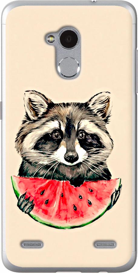 Чехол на ZTE V7 Lite Енотик с арбузом (4605u-434-42517)