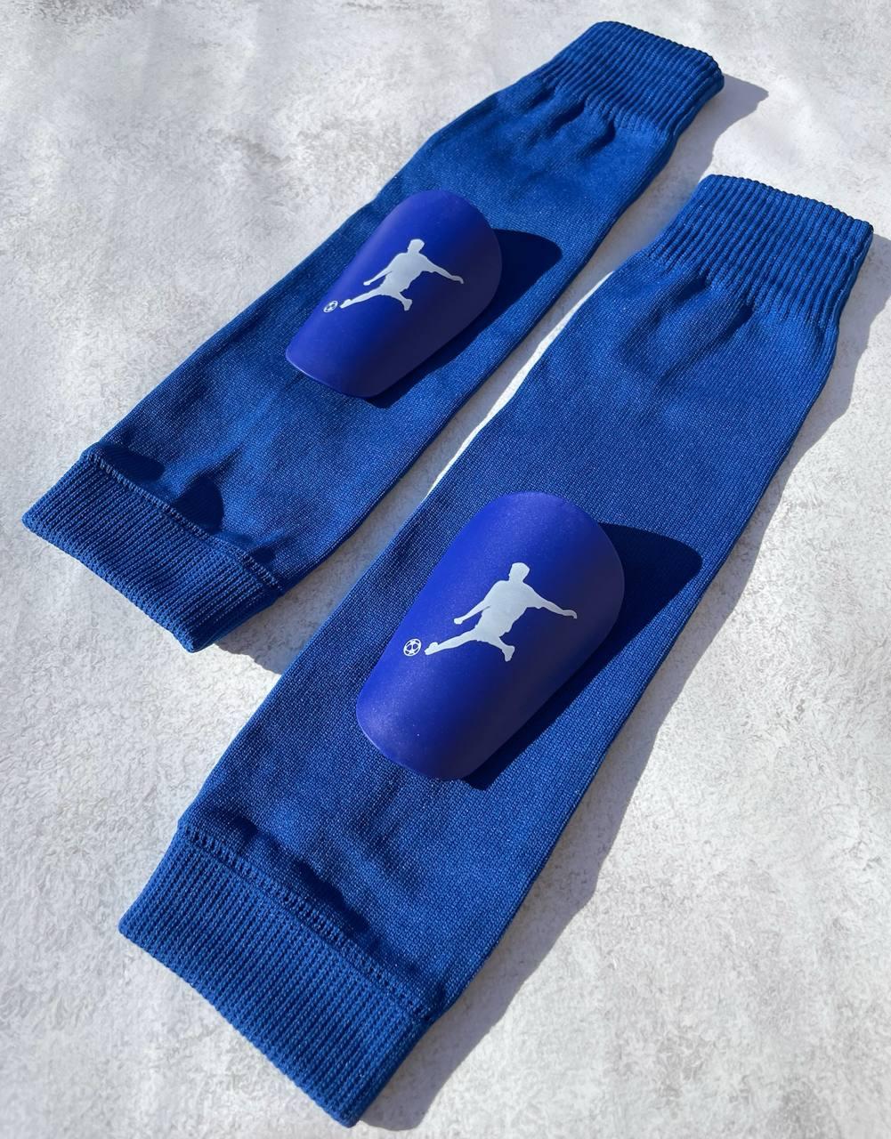 Комплект мини-щитки с футболистом и гетри-обрезки S Синий (2739021944)