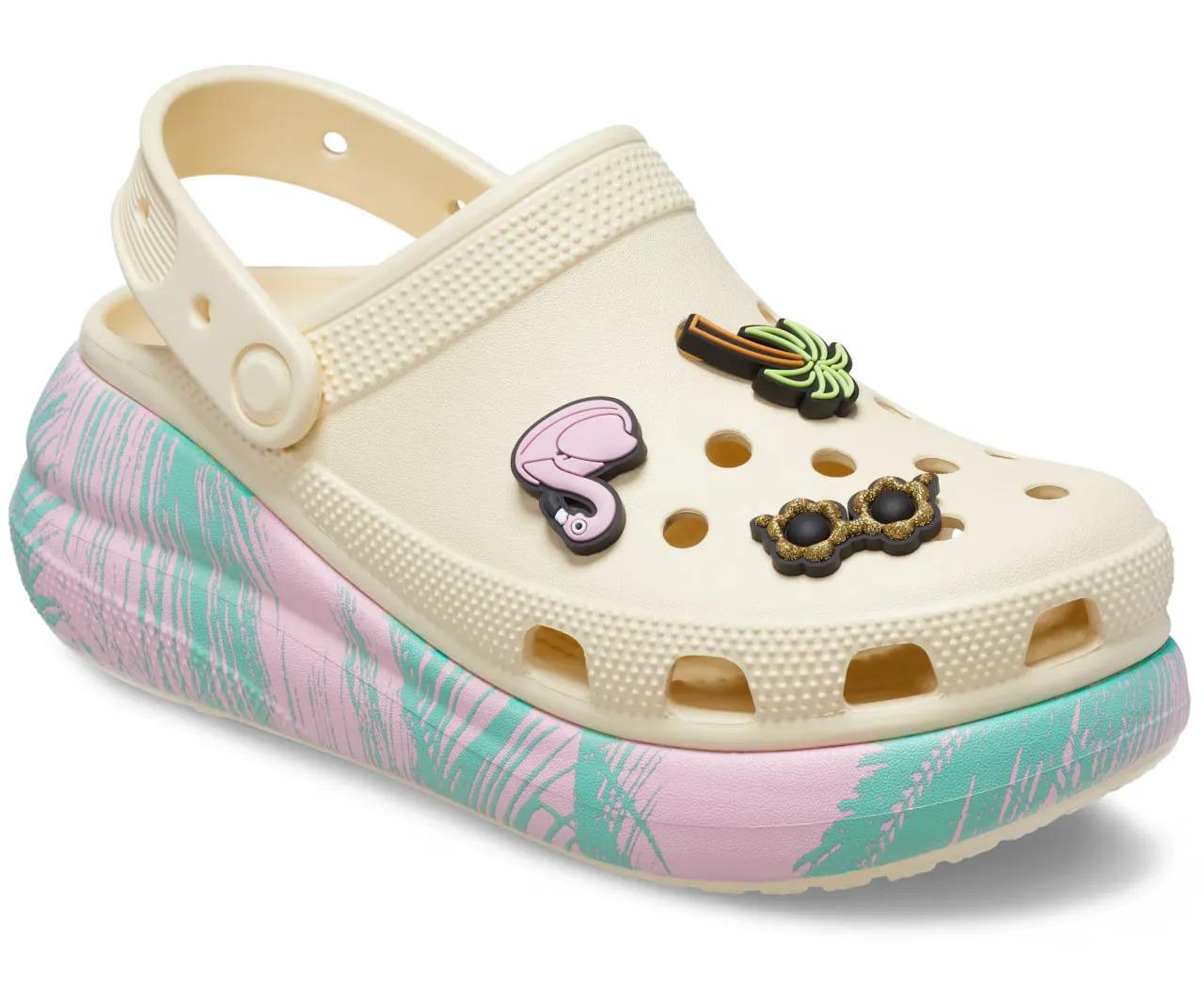 Сабо женские Crocs Crush Spring Break Clog M7W9 р. 40/26 см Vanilla/Multi (18966273) - фото 2