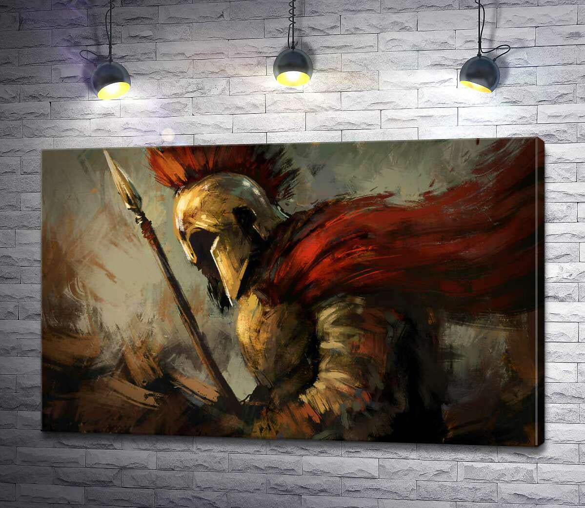 Картина ArtPoster Могучий спартанец в шлеме идет в бой 50x32 см Модуль №1 (002222)